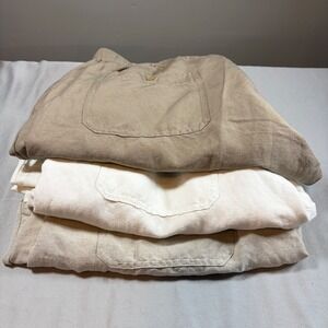 Cubavera Linen Blend Drawstring Pants Bundle Tan White Size Large 3 Pairs